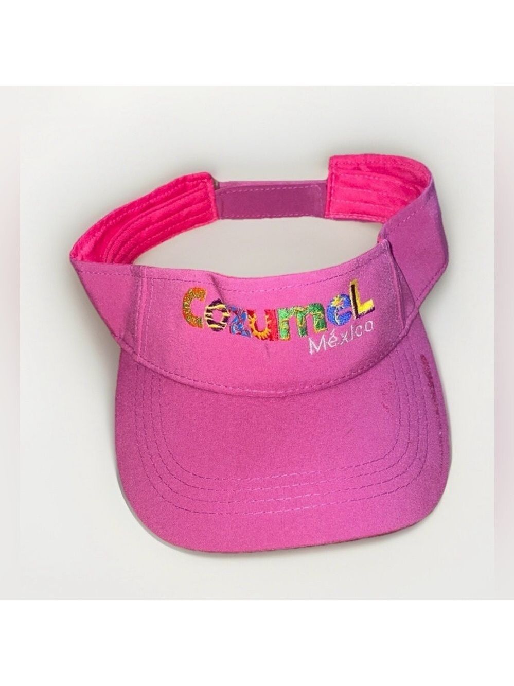 Cozumel Mexico, Pink Embroidered Visor Hat